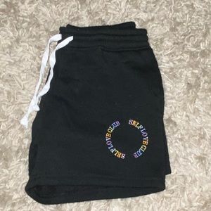 Womens Black “SelfLoveClub” Shorts